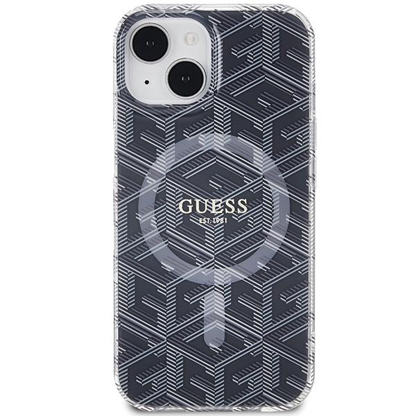 Guess GUHMP15SHGCUSTGK Apple iPhone 15 / 14 hardcase IML GCube MagSafe black