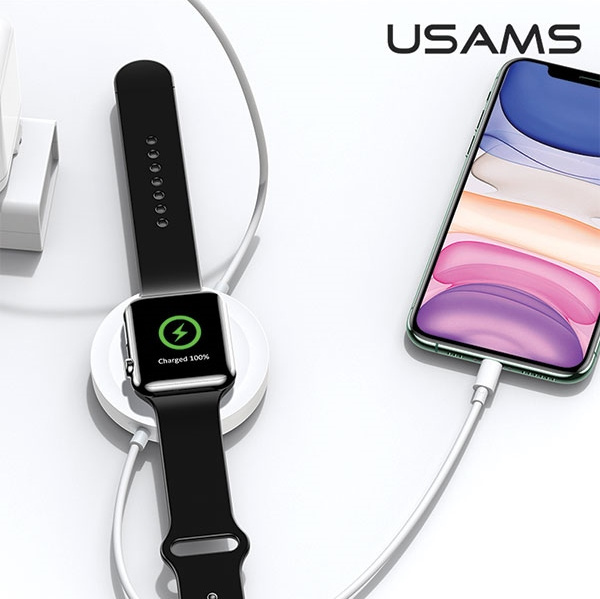 USAMS Wireless Charger US-CC096 10W z kablem Lightning black CC96WH01