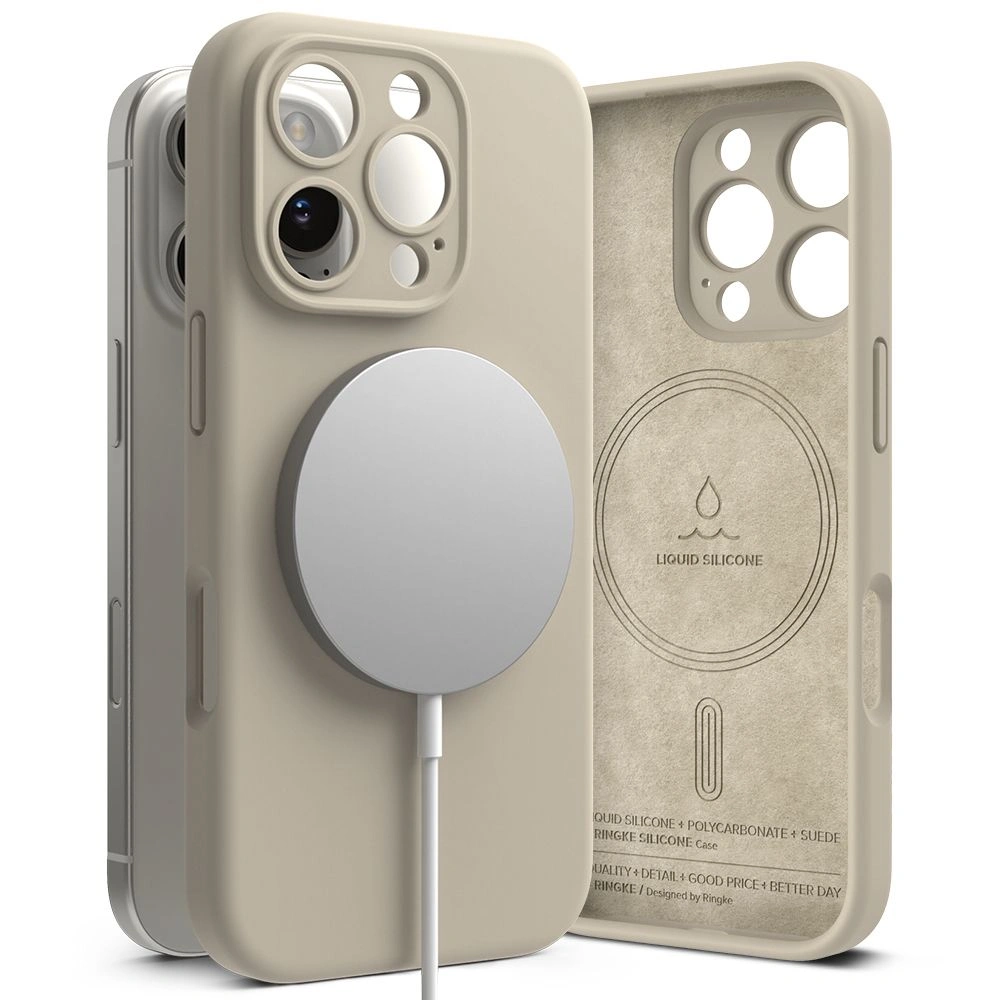 Case Ringke Silicone Magnetic MagSafe Apple iPhone 16 Pro Stone