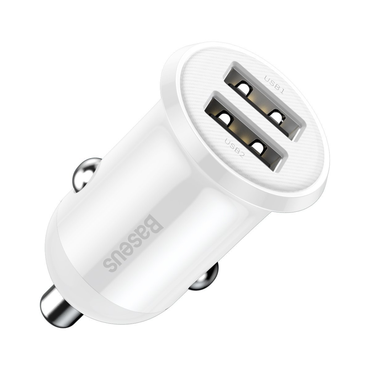 Baseus Grain Pro 2x USB-A Car Charger 4.8A (white)
