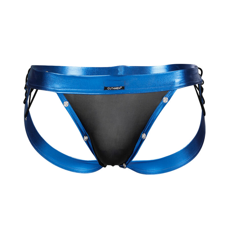 CUT4MEN - JOCKSTRAP DESIRE BLUE LEATHERETTE XL