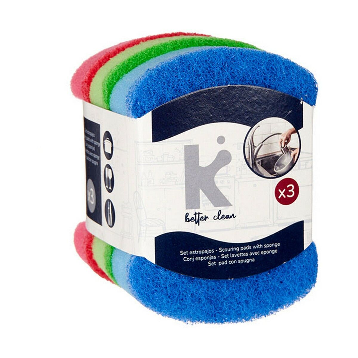 Set of scourers Multicolour Sponge Abrasive fibre (20 Units)