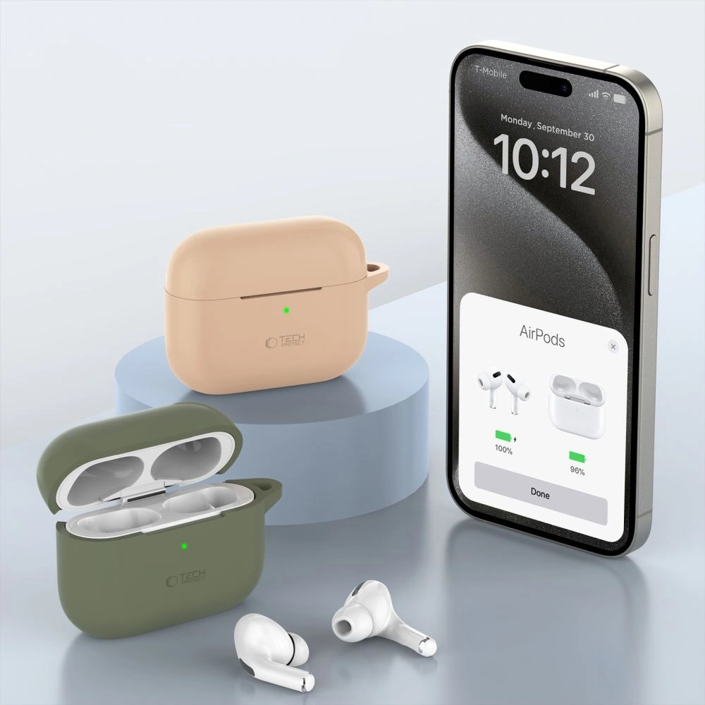 Case Tech-Protect Silicone Hook Apple Airpods Pro 1 / 2 Neon Orange