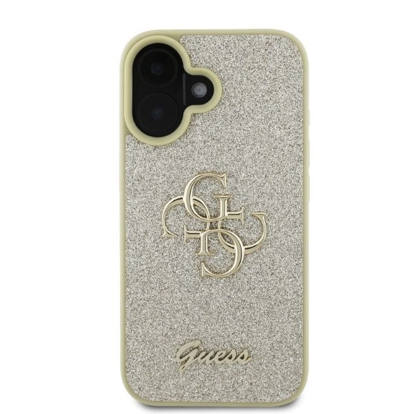 Case Guess GUHCP16SHG4SGD Apple iPhone 16 hardcase Fixed Glitter Big 4G gold