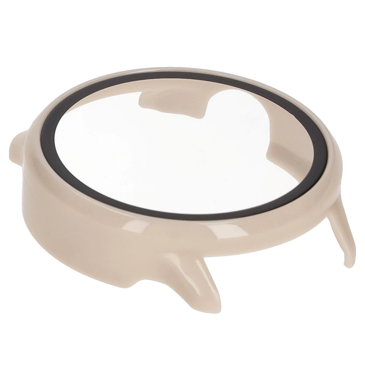 Etui ze szkłem do zegarka Bizon Case+Glass Watch do Garmin Vivoactive 6 beżowe