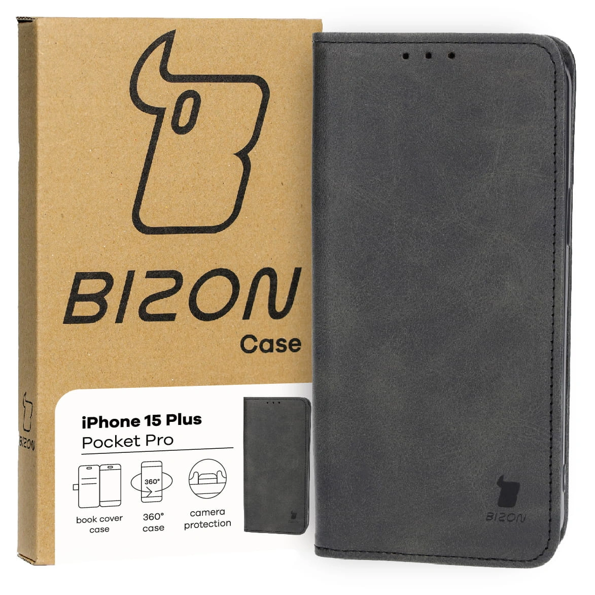 Bizon Case Pocket Pro Apple iPhone 15 Plus black