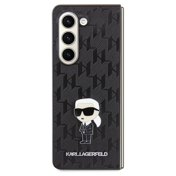Karl Lagerfeld KLHCZFD5SAPKINPK Samsung Galaxy Z Fold5 hardcase Saffiano Monogram Ikonik Pin black