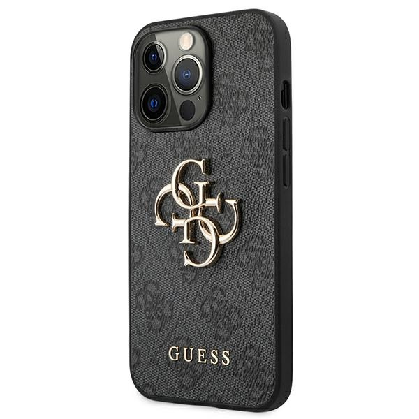 Guess GUHCP13L4GMGGR Apple iPhone 13 Pro grey hardcase 4G Big Metal Logo