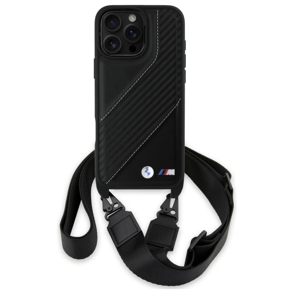 BMW BMHCP16X23PSCCK Apple iPhone 16 Pro Max hardcase M Edition Carbon Stripe & Strap black