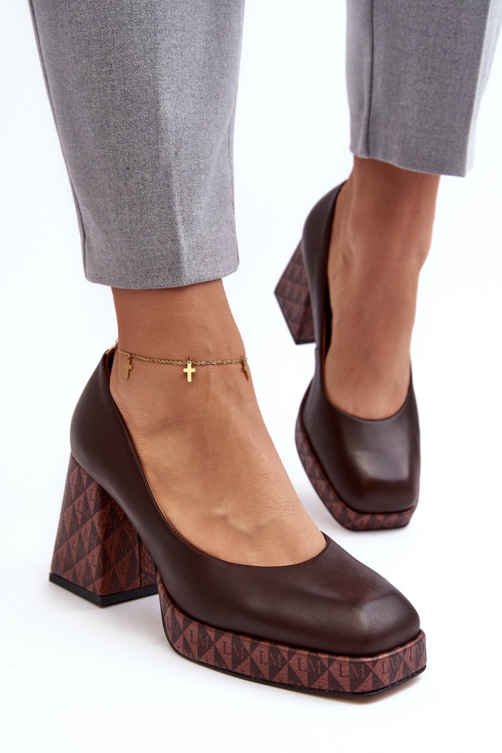  Block heel pumps model 188523 Step in style  brown