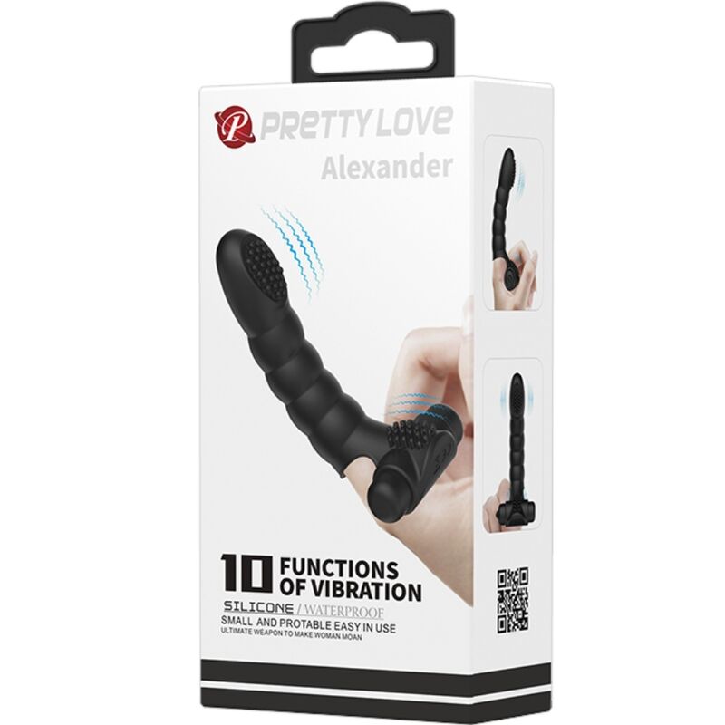 PRETTY LOVE - ALEXANDER FINGER VIBRATOR 10 VIBRATIONS BLACK