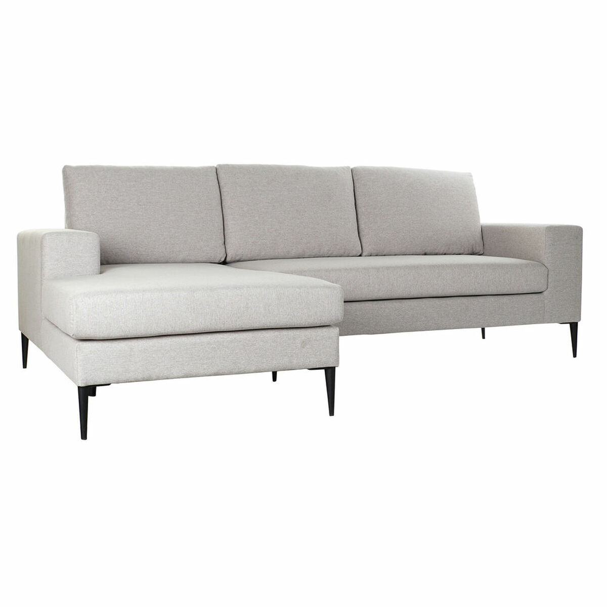 Chaise Longue Sofa DKD Home Decor Grey Polyester Metal (240 x 160 x 88 cm)
