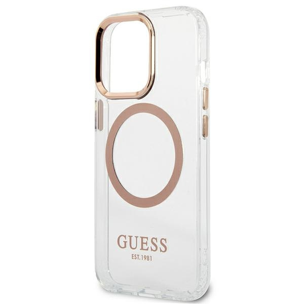 Guess GUHMP13XHTRMD Apple iPhone 13 Pro Max gold hard case Metal Outline Magsafe