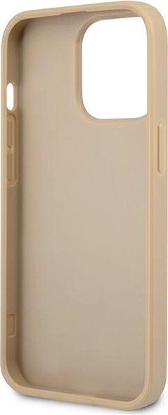 Guess GUHCP13LPSATLE Apple iPhone 13 Pro beige hardcase Saffiano Triangle Logo