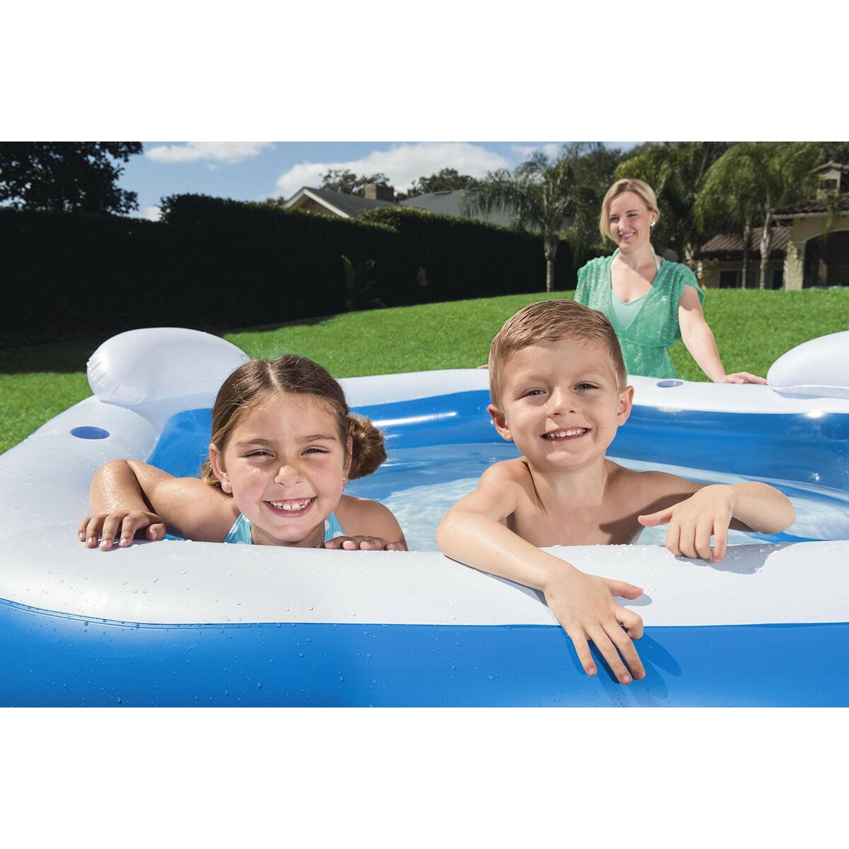 Inflatable Paddling Pool for Children Bestway Multicolour 213 x 206 x 69 cm Inflatable Paddling Pool for Children Bestway Multicolour 213 x 206 x 69 cm