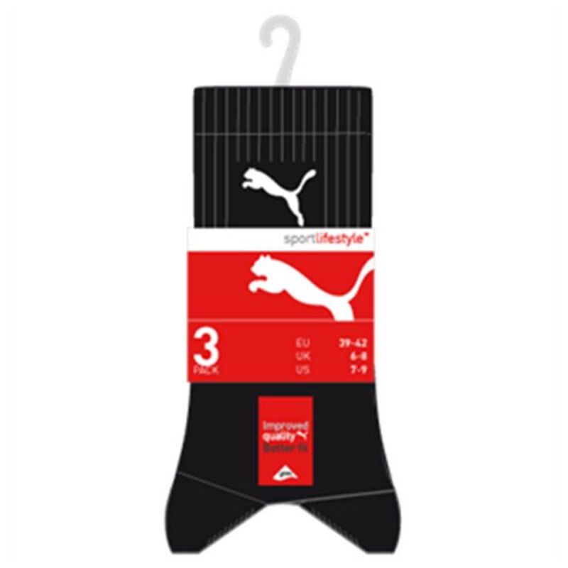 Sports Socks Puma SPORT Men 3 pairs 39-42 Black (3 pcs)