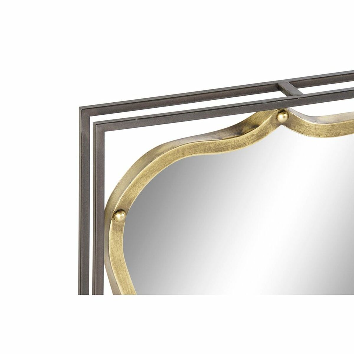 Wall mirror DKD Home Decor Black Metal Golden (51.5 x 12 x 65 cm)
