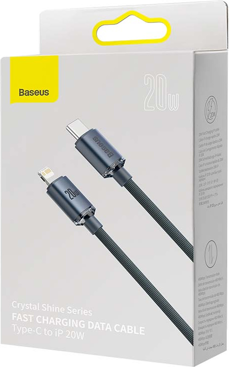 Baseus Crystal cable USB-C to Lightning, 20W, PD, 1.2m (black)