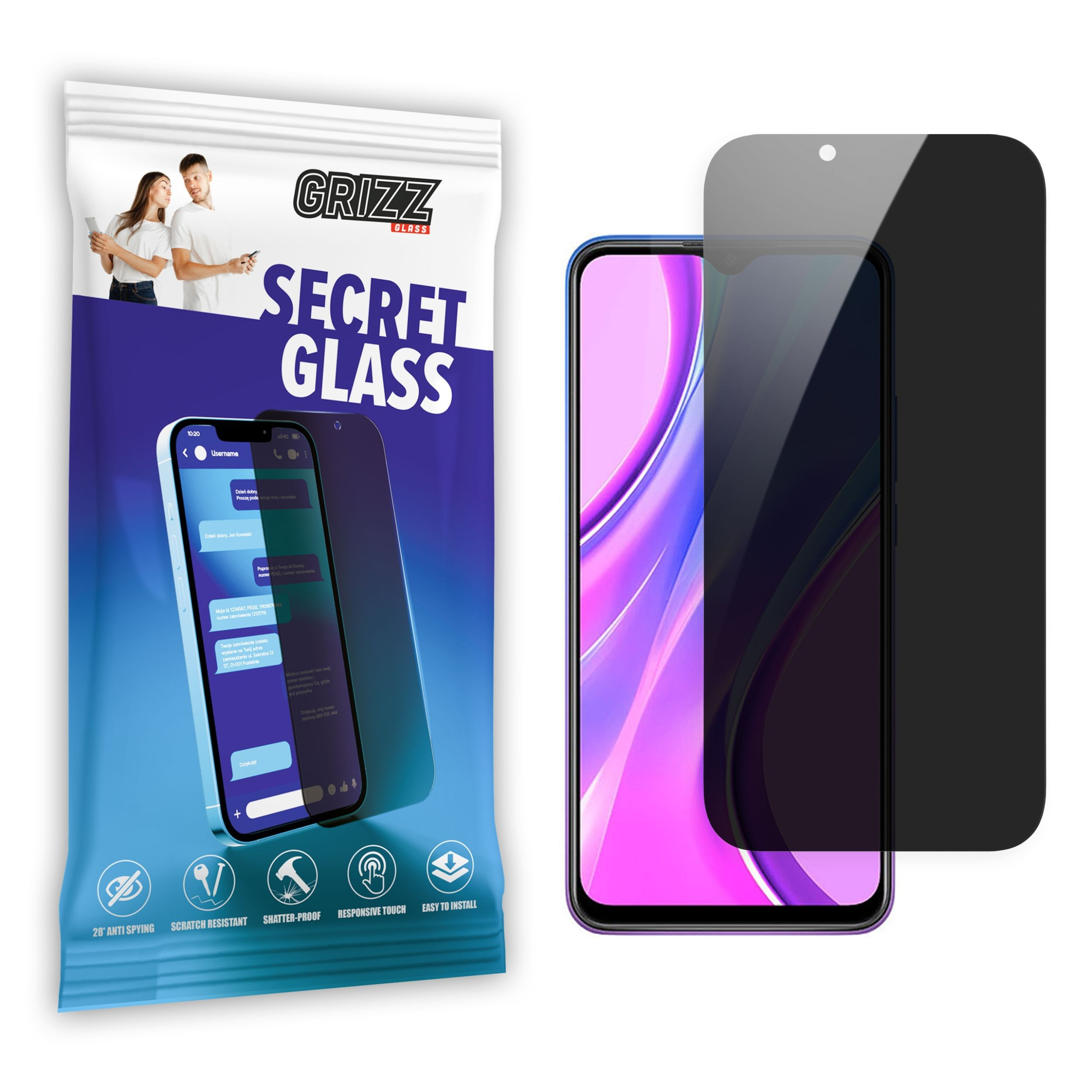 GrizzGlass SecretGlass Xiaomi Redmi 9