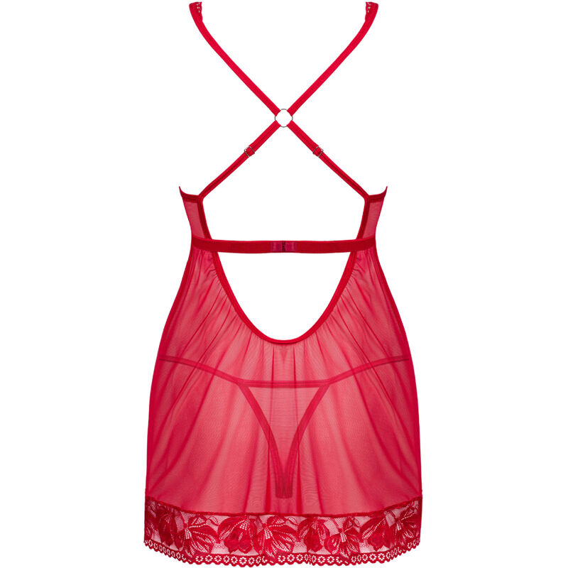 OBSESSIVE - LACELOVE BABYDOLL & RED TANGA XS/S