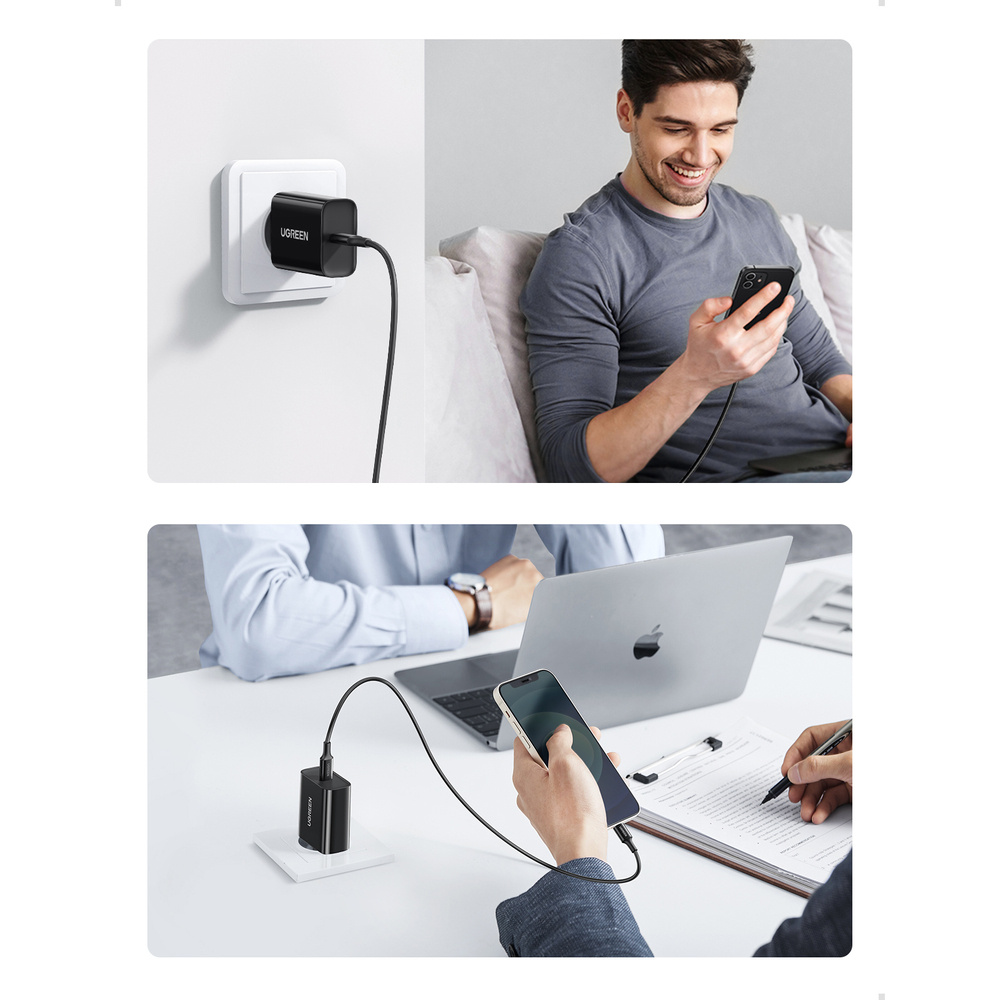 Ugreen USB wall charger Type C 20W Power Delivery black (10191)