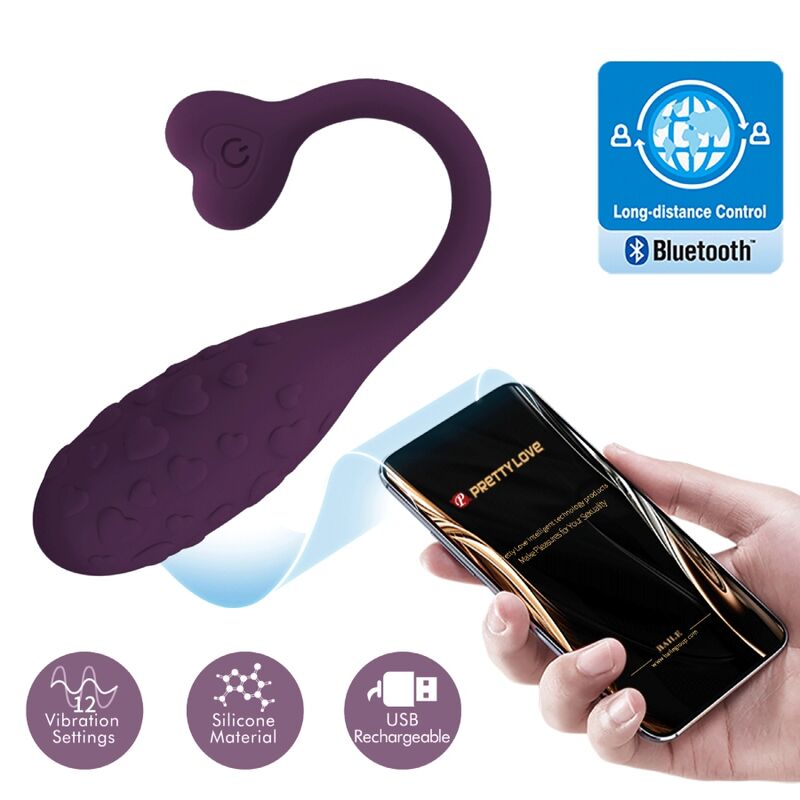 PRETTY LOVE - APP CONTROLLED FISHER VIBRATING EGG LILA PRETTY LOVE - APP CONTROLLED FISHER VIBRATING EGG LILA
