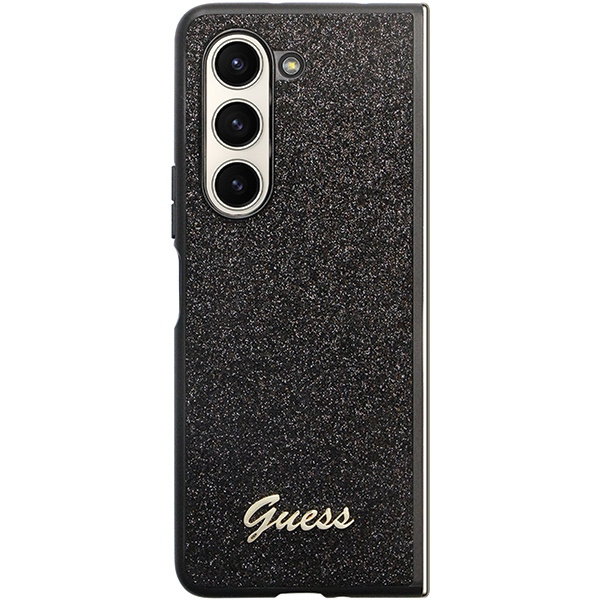 Guess GUHCZFD5HGGSHK Samsung Galaxy Z Fold 5 hardcase Glitter Script black