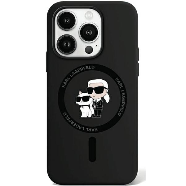Karl Lagerfeld KLHMP15XSCMKCRHK Apple iPhone 15 Pro Max hardcase Silicone Karl & Choupette Ring MagSafe black