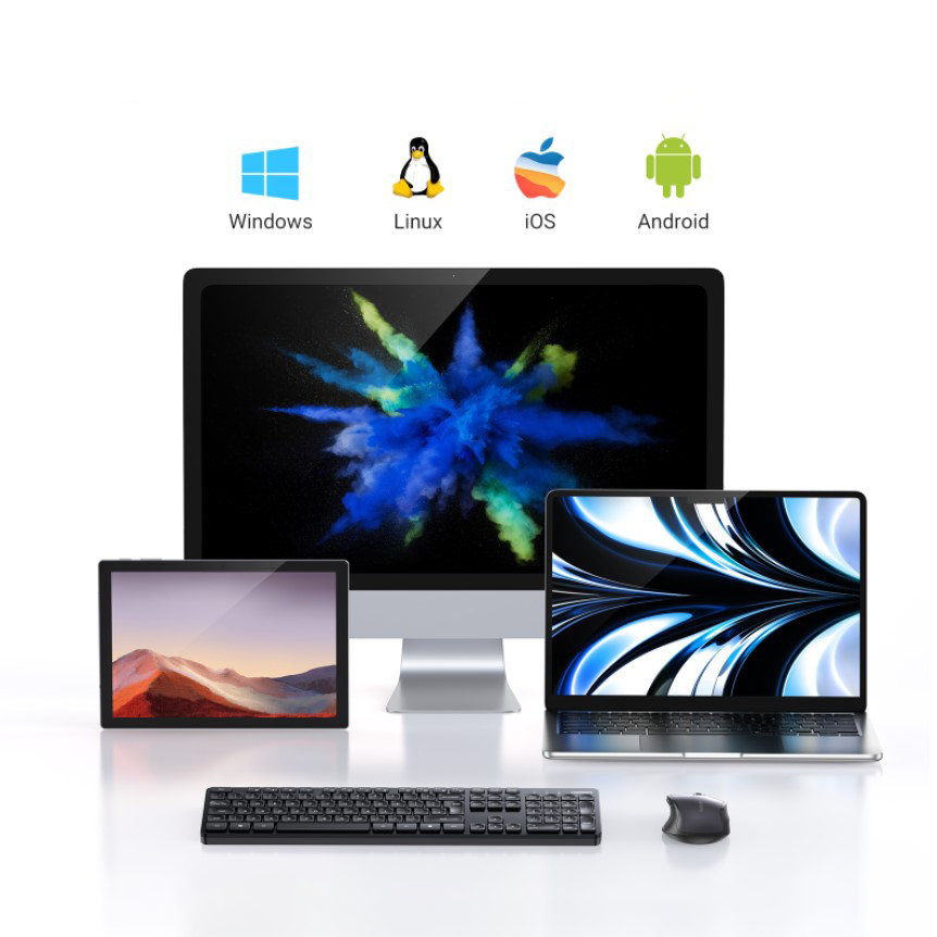 Wireless 2-in-1 set UGREEN MK006 mouse + keyboard 2.4GHz plug&play black