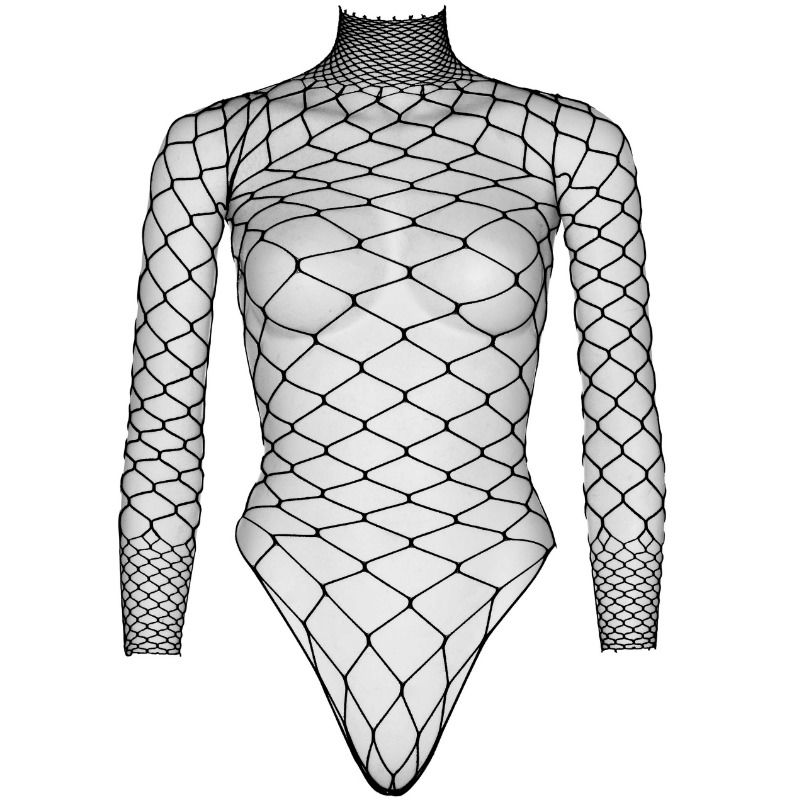 LEG AVENUE TURTLENECK FISHNET TEDDY ONE SIZE