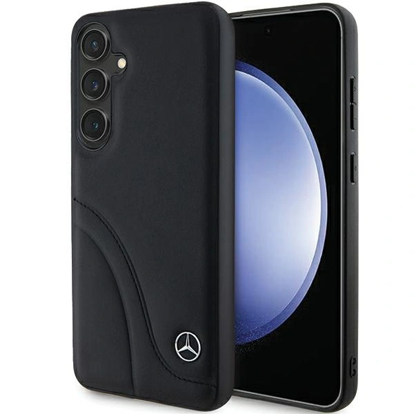 Mercedes MEHCS24M23RBCSK Samsung Galaxy S24+ Plus hardcase Leather Curved Stitches black