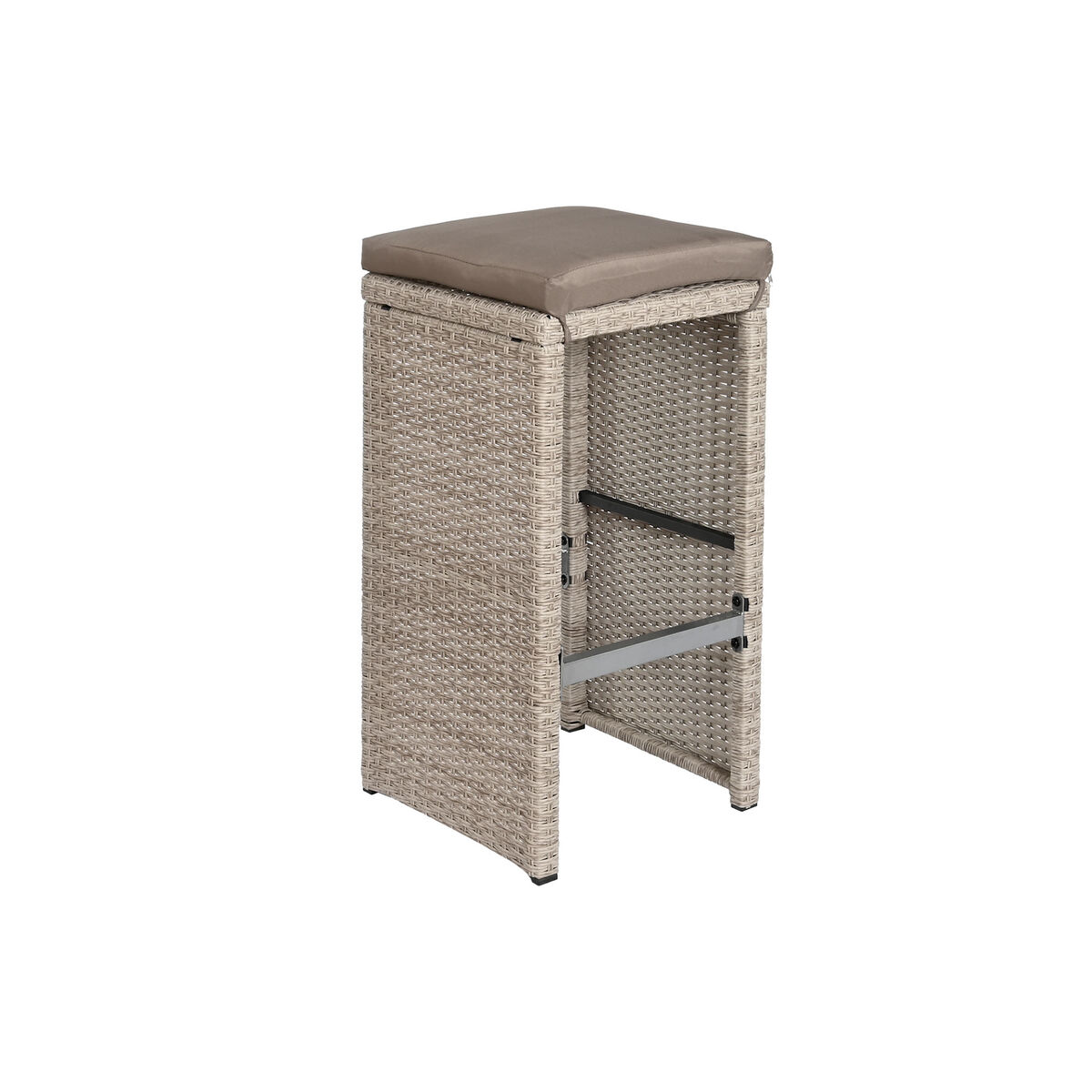 Table set with 6 chairs DKD Home Decor Steel synthetic rattan 143 x 80 x 100 cm