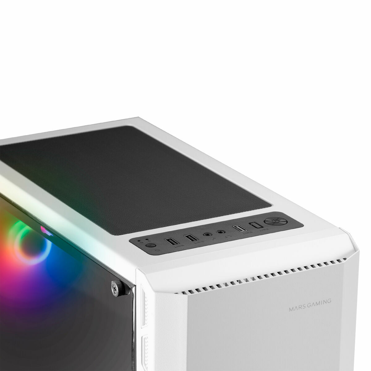 Obudowa ATX Mars Gaming MC-X2 Blanco Caja PC Gaming ATX Frontal Acero FRGB 2 Ventiladores 12cm FRGB Ventana Lateral Completa Bia