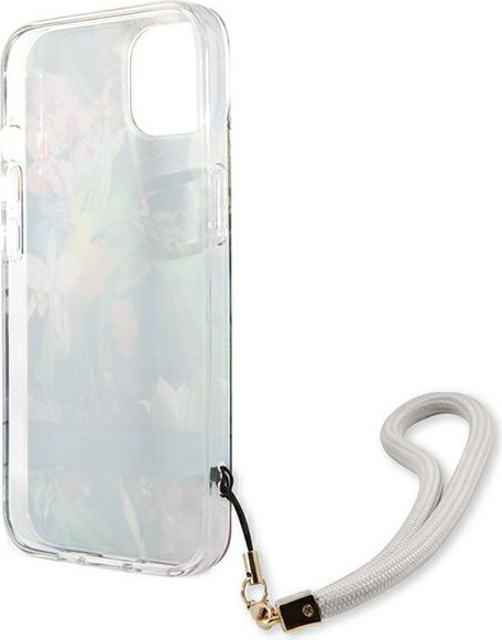 Guess GUHCP13SHFLSB Apple iPhone 13 mini blue hardcase Flower Strap