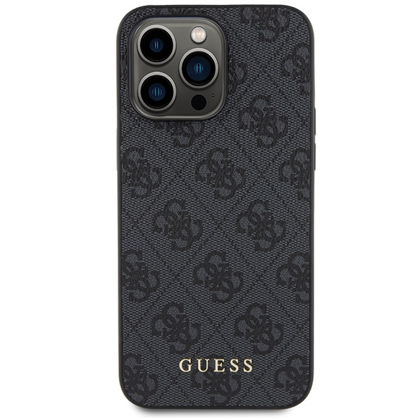 Guess GUHCP15XG4GFGR Apple iPhone 15 Pro Max hard case 4G Metal Gold Logo grey