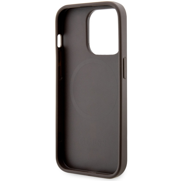Guess GUHMP14LP4RPSW Apple iPhone 14 Pro brown hardcase 4G Printed Stripes MagSafe