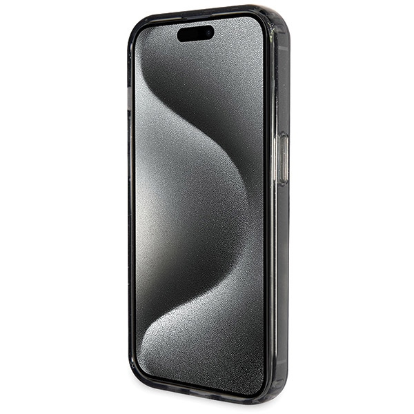 Guess GUHMP14XHRSGSK Apple iPhone 14 Pro Max hardcase Ring Stand Script Glitter MagSafe black