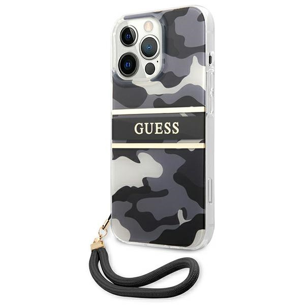 Guess GUHCP13LKCABBK Apple iPhone 13 Pro black hardcase Camo Strap Collection