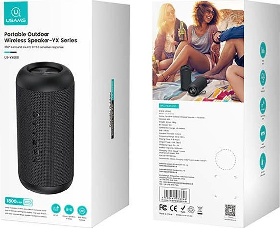 USAMS YX Series Bluetooth 5.0 10W Portable Outdoor Wireless Speaker YX8YG01 (US-YX008)