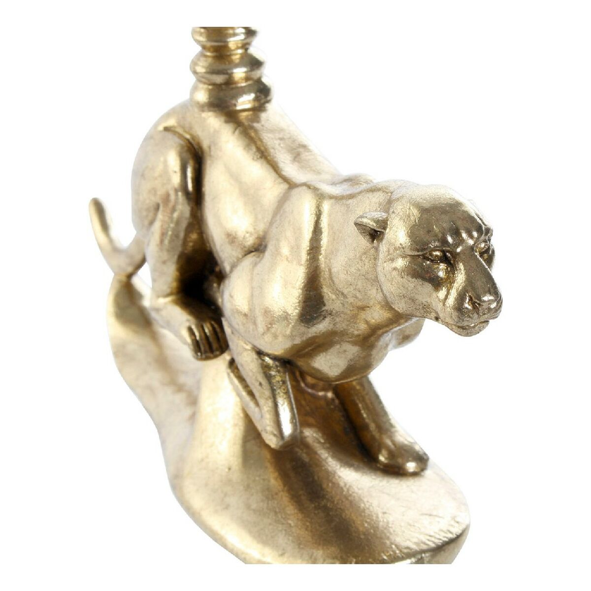 Candle Holder DKD Home Decor 8424001774807 25 x 6 x 14 cm Candle Holder Golden Leopard Resin Tropical