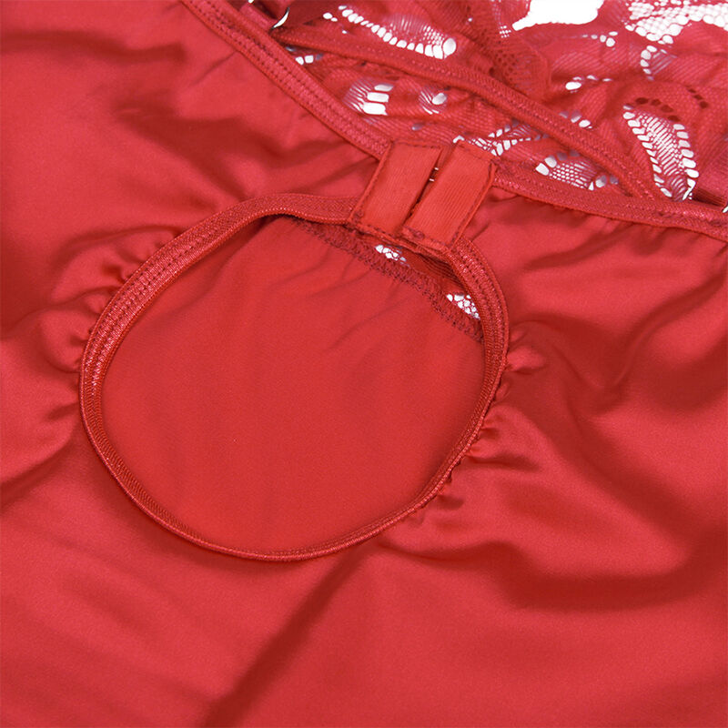 SUBBLIME - SATIN BABYDOLL WITH LACE RED S/M SUBBLIME - SATIN BABYDOLL WITH LACE RED S/M