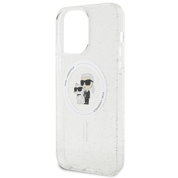 Karl Lagerfeld KLHMP15XHGKCNOT Apple iPhone 15 Pro Max hardcase Karl&Choupette Glitter MagSafe transparent