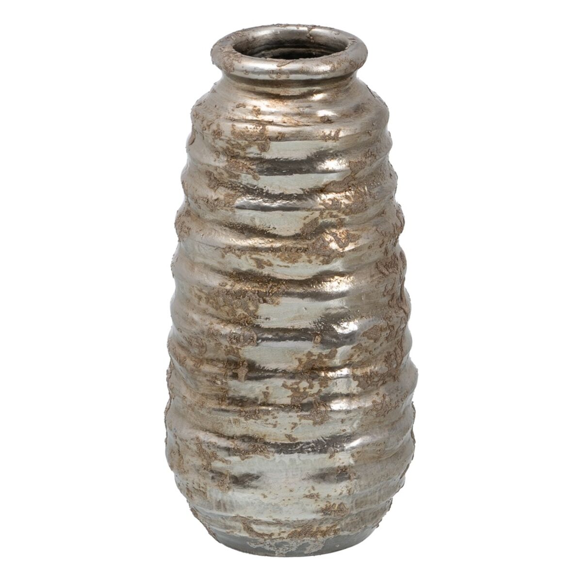 Vase Ceramic Silver 15 x 15 x 30 cm