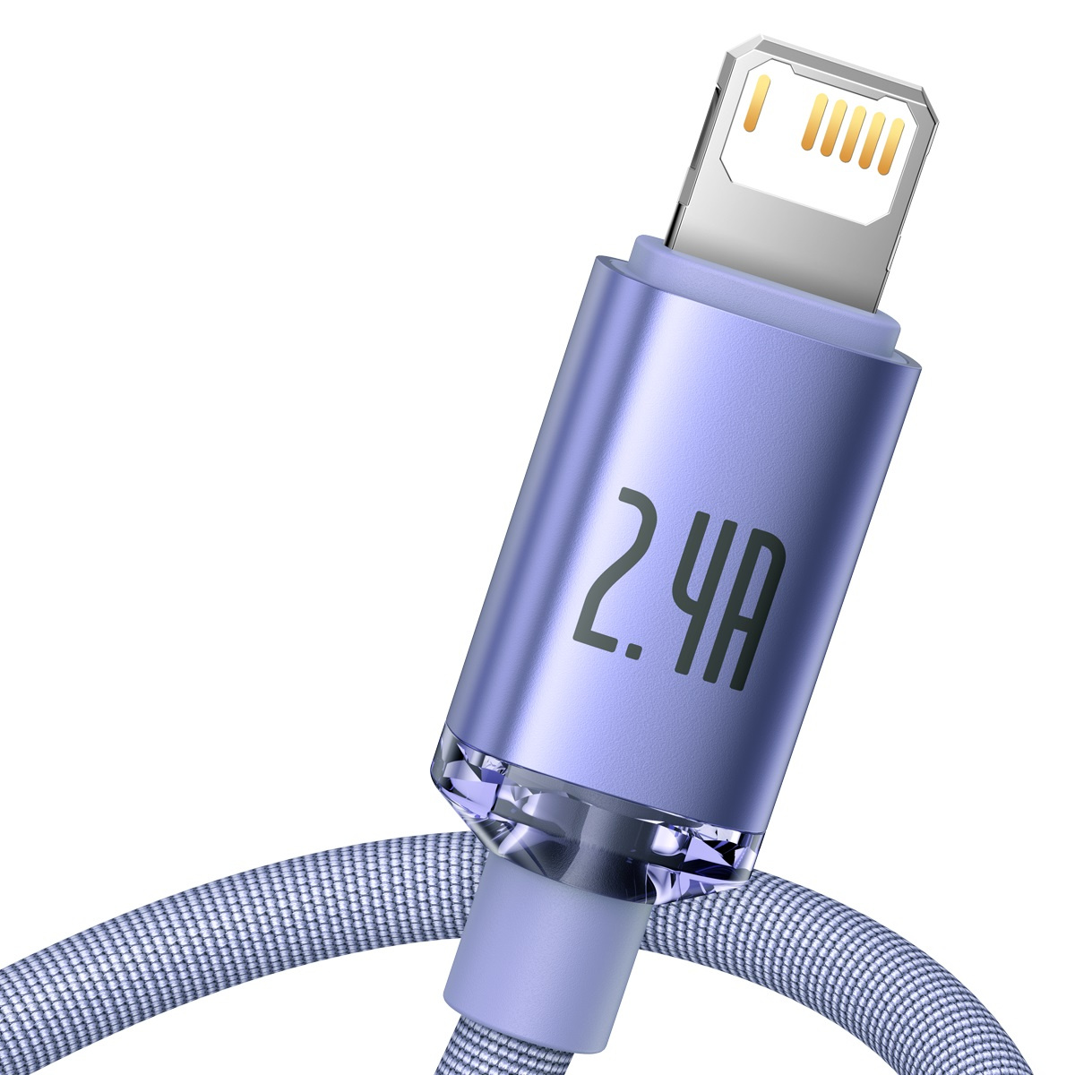 USB do Lightning Baseus Crystal Cable, 2.4A, 2m (purple)