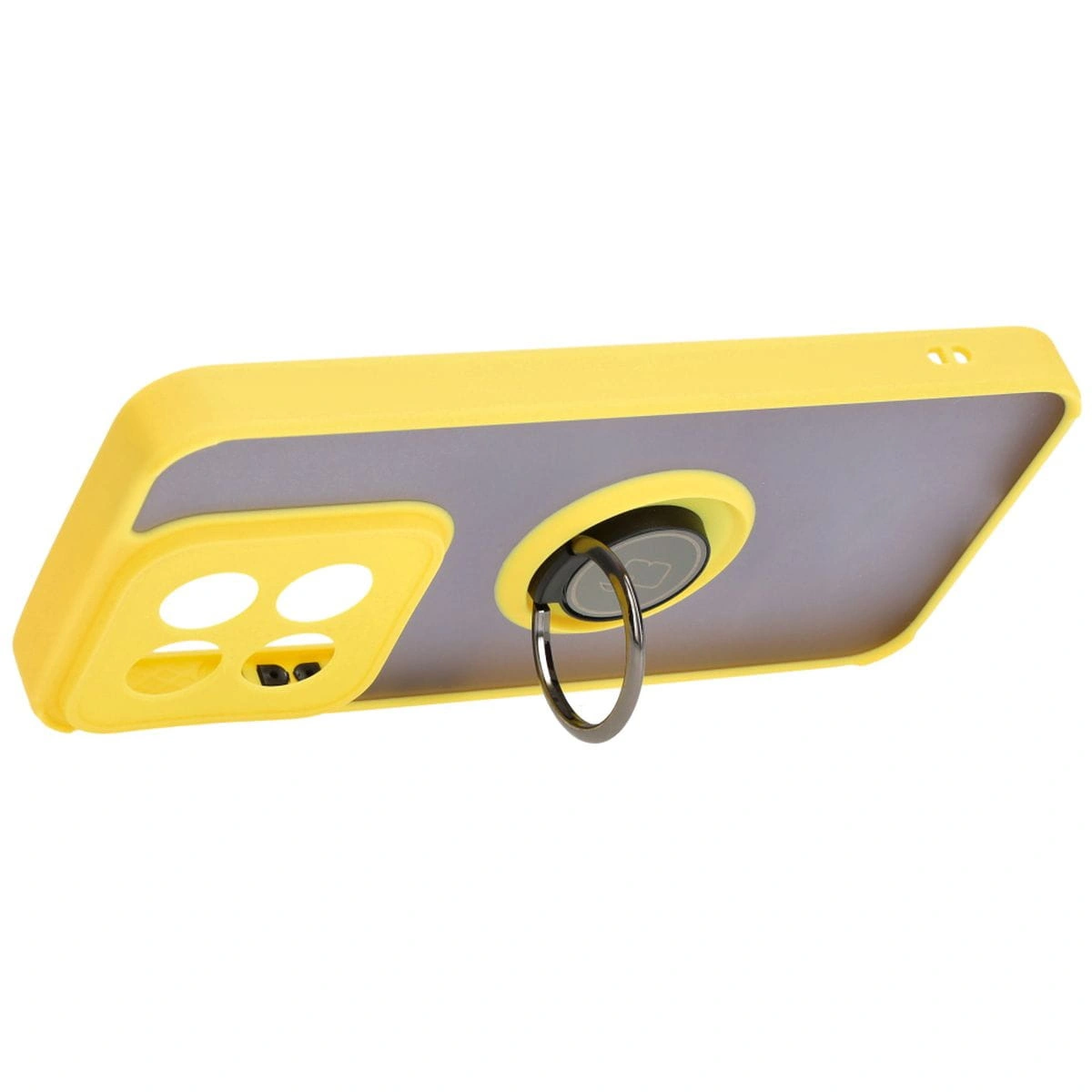 Bizon Case Hybrid Ring Xiaomi 14 smoky with a yellow frame