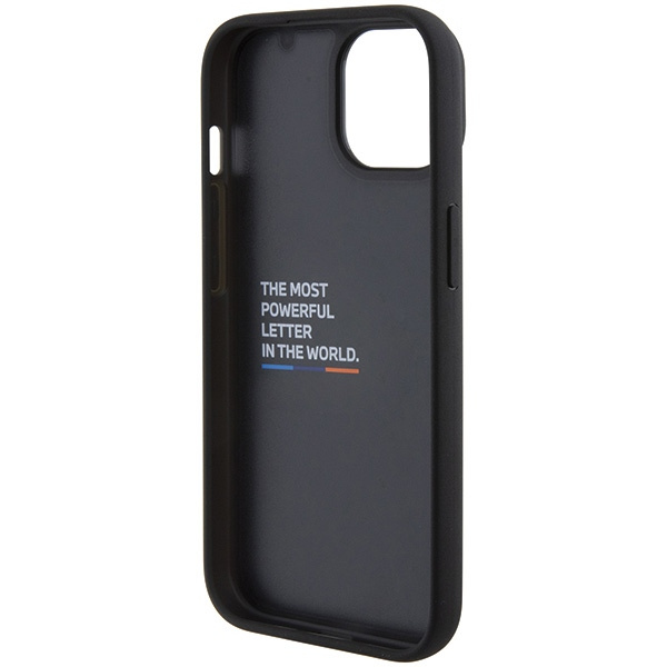 BMW BMHCP15S22PTDK Apple iPhone 15 Leather Stamp Tricolor black