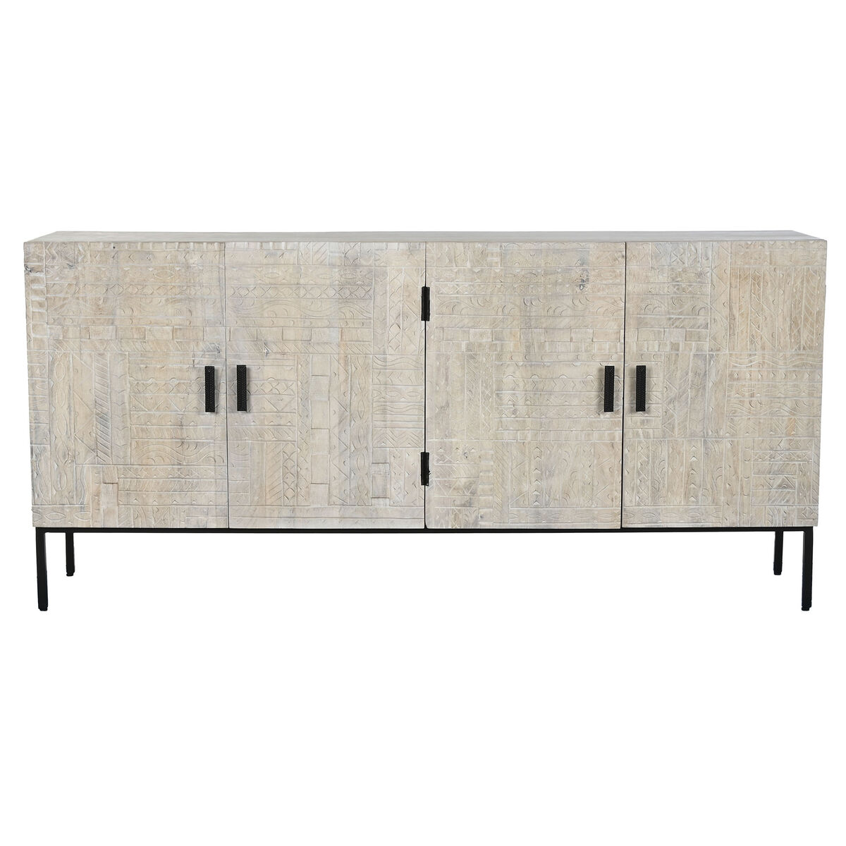 Sideboard Home ESPRIT White Metal Mango wood 180 x 40 x 85 cm