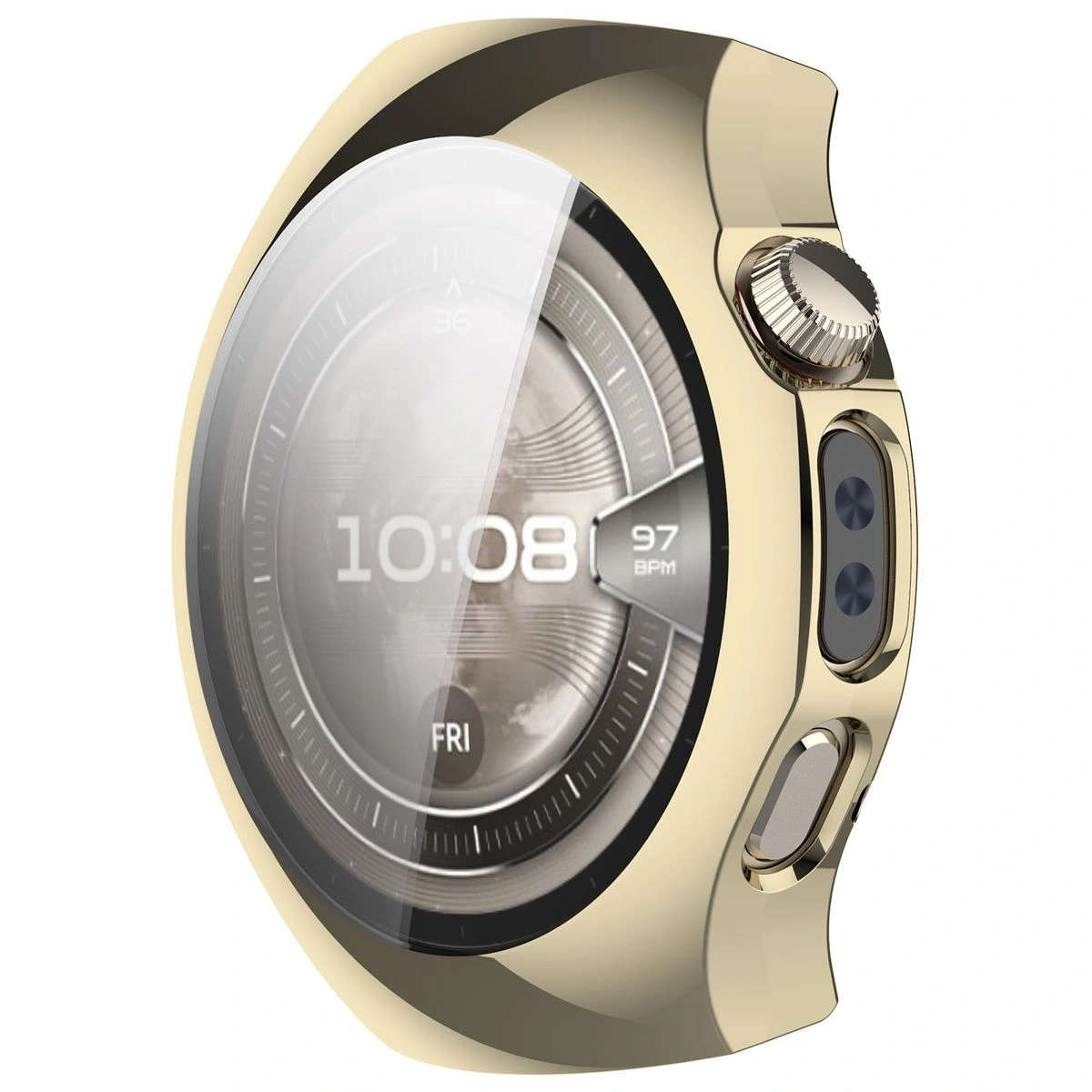 Etui z osłoną ekranu Bizon Case Watch Felipe do Huawei Watch 5 46mm złote
