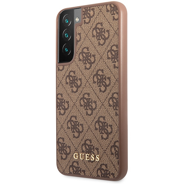Guess GUHCS23SG4GFBR Samsung Galaxy S23 brown hard case 4G Metal Gold Logo