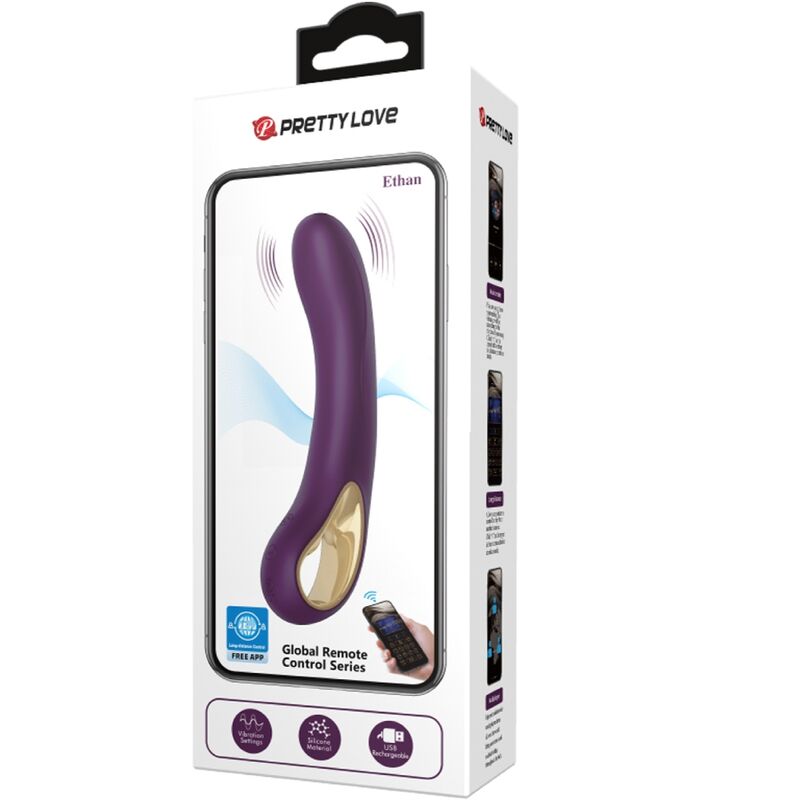 PRETTY LOVE - ETHAN RECHARGEABLE VIBRATOR LILA PRETTY LOVE - ETHAN RECHARGEABLE VIBRATOR LILA